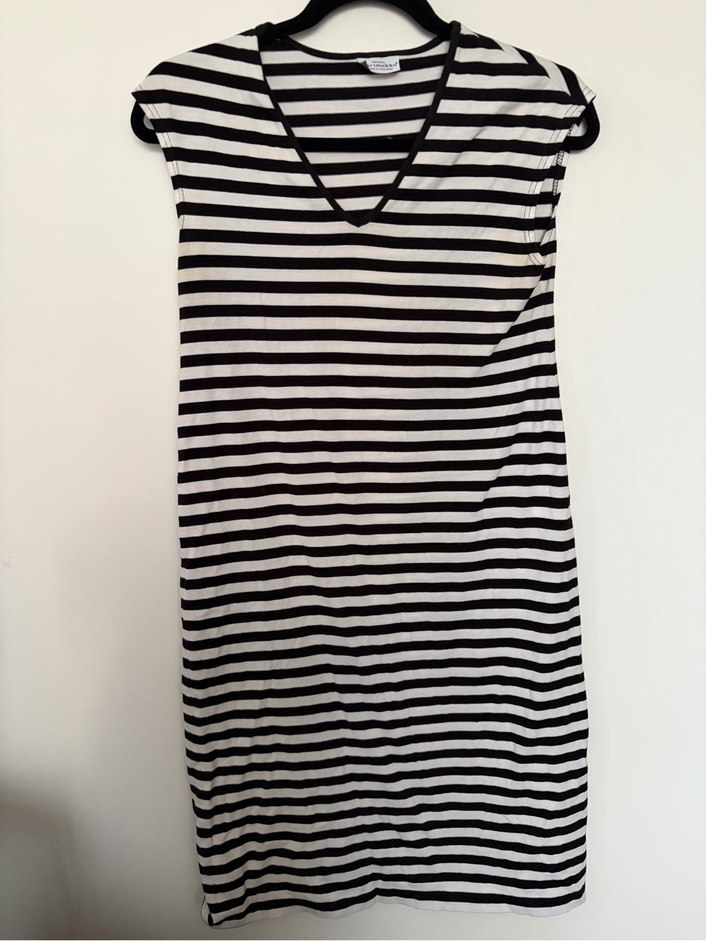 Marimekko Striped V-Neck 100% Cotton Raidakas dress - Size S